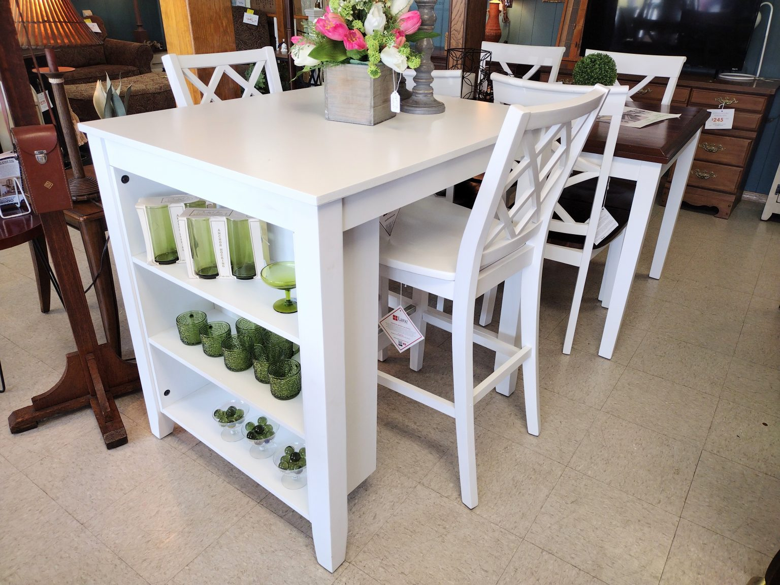 White Space Saver Table And 2 Stools | Roth & Brader Furniture with Savannah Space Saver White