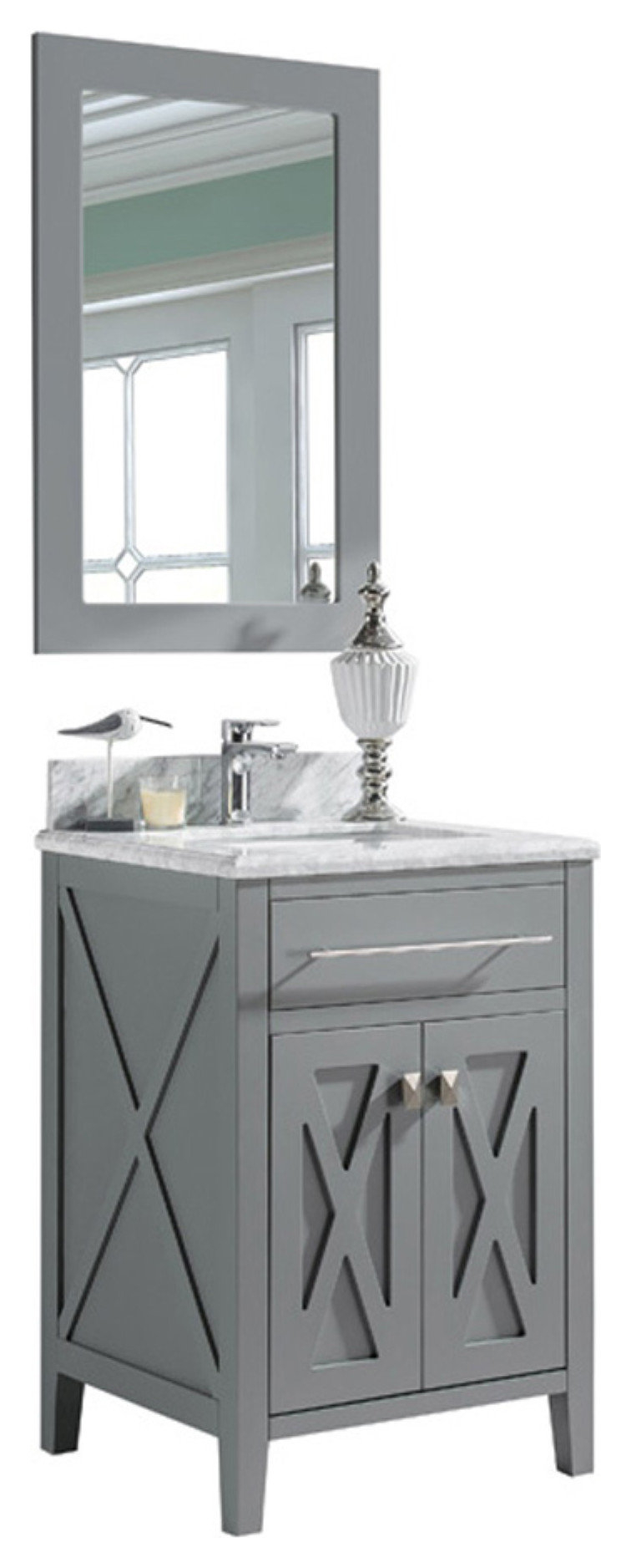 Wimbledon, 24" Gray Cabinet With White Carrara Marble Countertop ... with Understanding Wimbledon's Evolution Through Its Historic Furniture Collections
