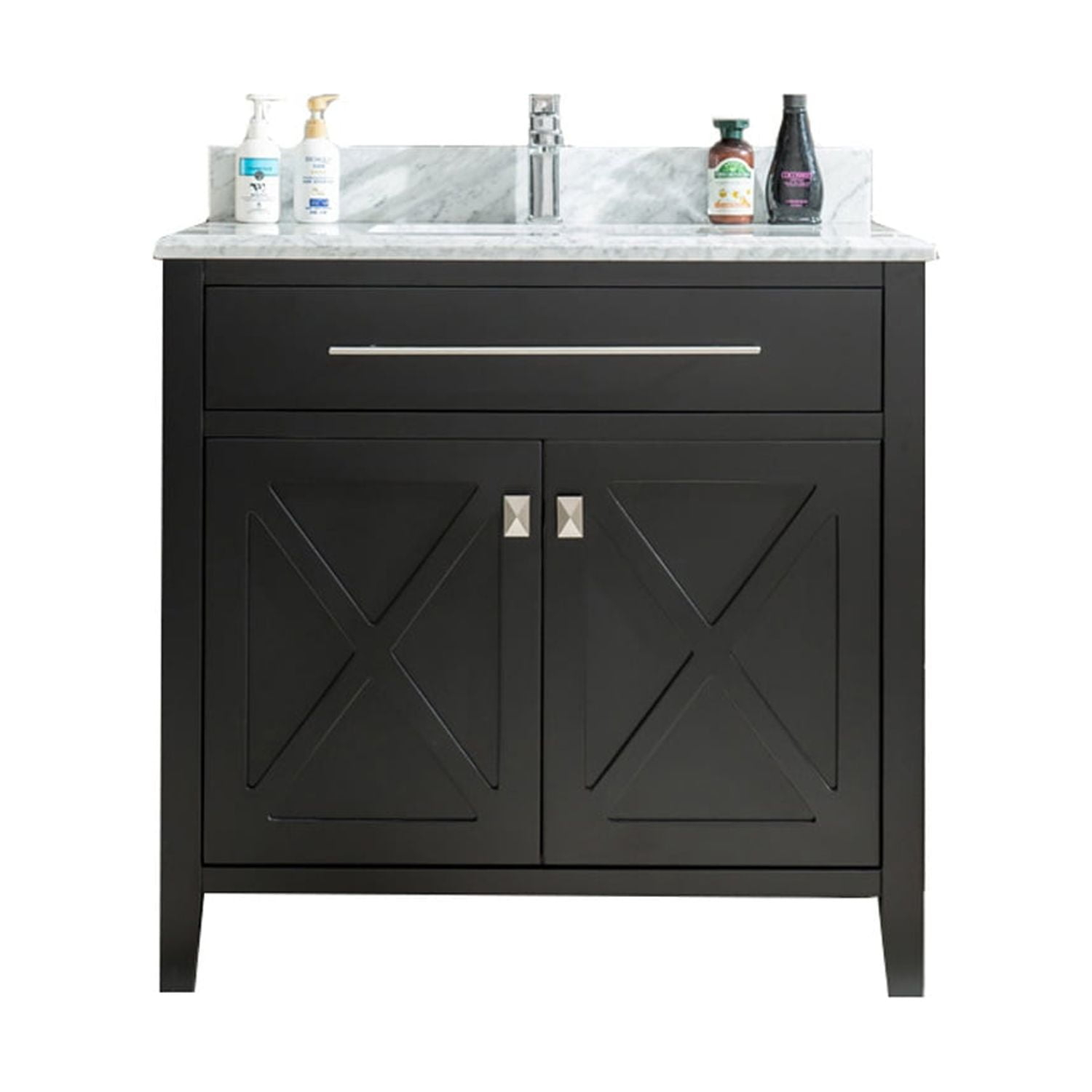 Wimbledon - 36 - Espresso Cabinet + White Carrera Counter - Walmart.com inside Understanding Wimbledon's Evolution Through Its Historic Furniture Collections