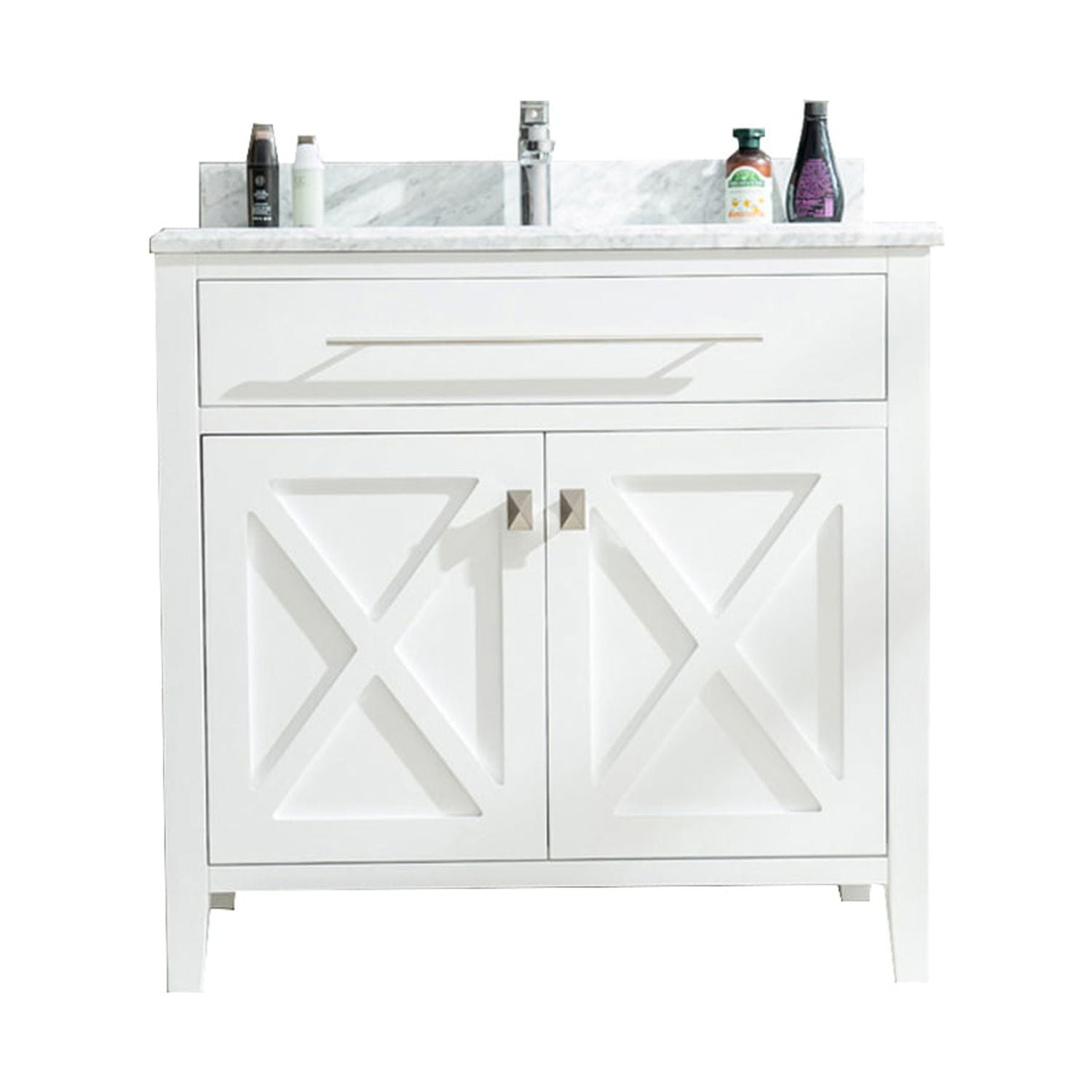 Wimbledon - 36 - White Cabinet + White Carrera Counter - Walmart.com within Wimbledon, 36" Gray Cabinet