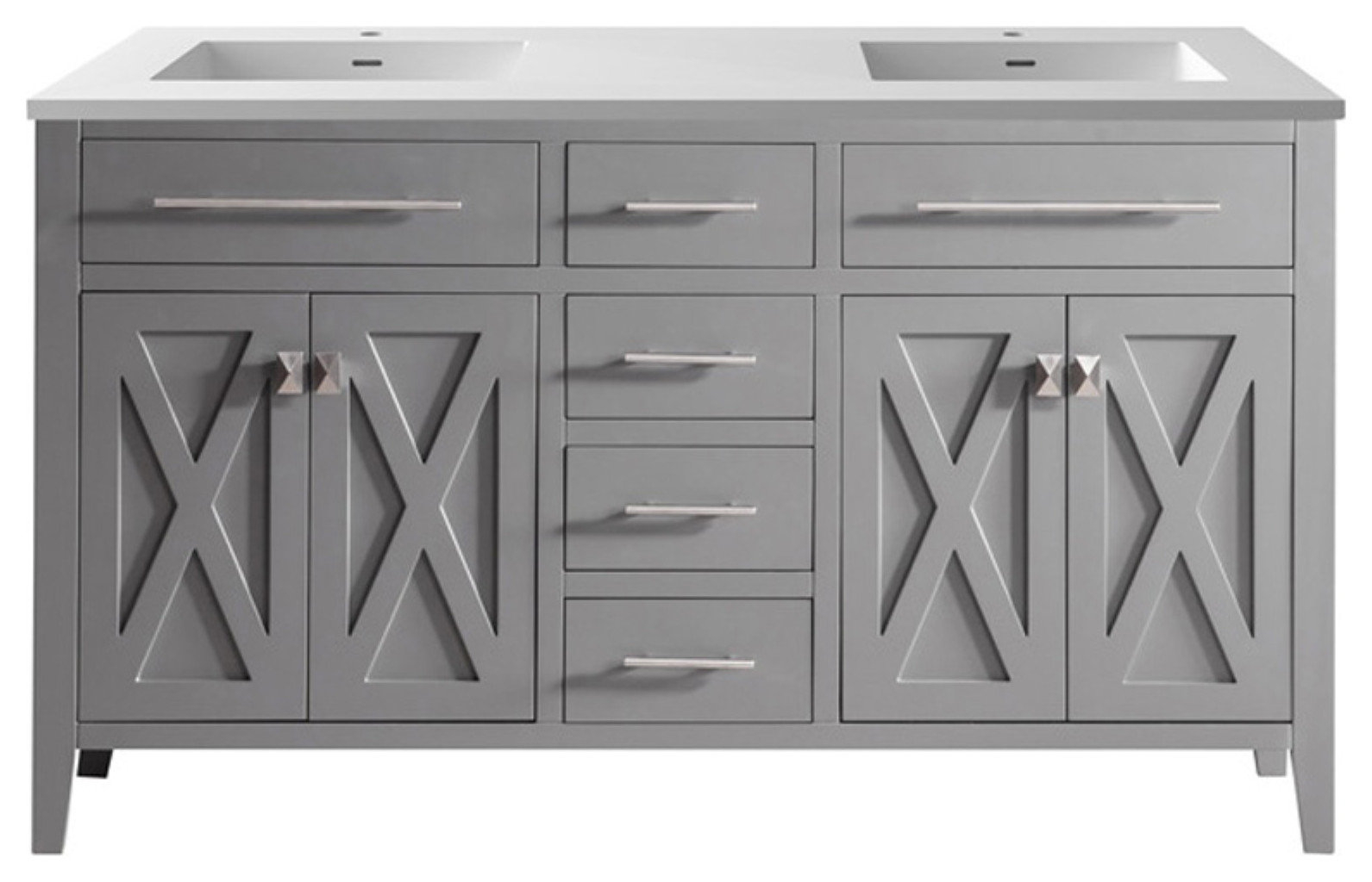 Wimbledon, 60, Gray Cabinet With Matte White Viva Stone Solid Surface ... with Understanding Wimbledon's Evolution Through Its Historic Furniture Collections