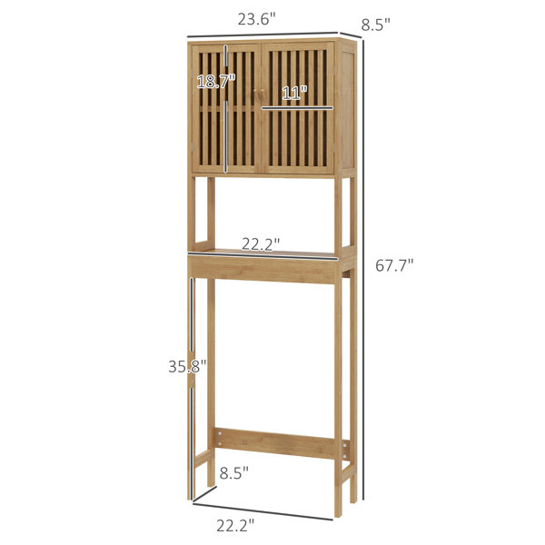 Winston Porter Bamboo Over The Toilet Storage Cabinet, Over Toilet ... regarding How to Choose the Right Over Toilet Organizer for Your Bathroom Layout