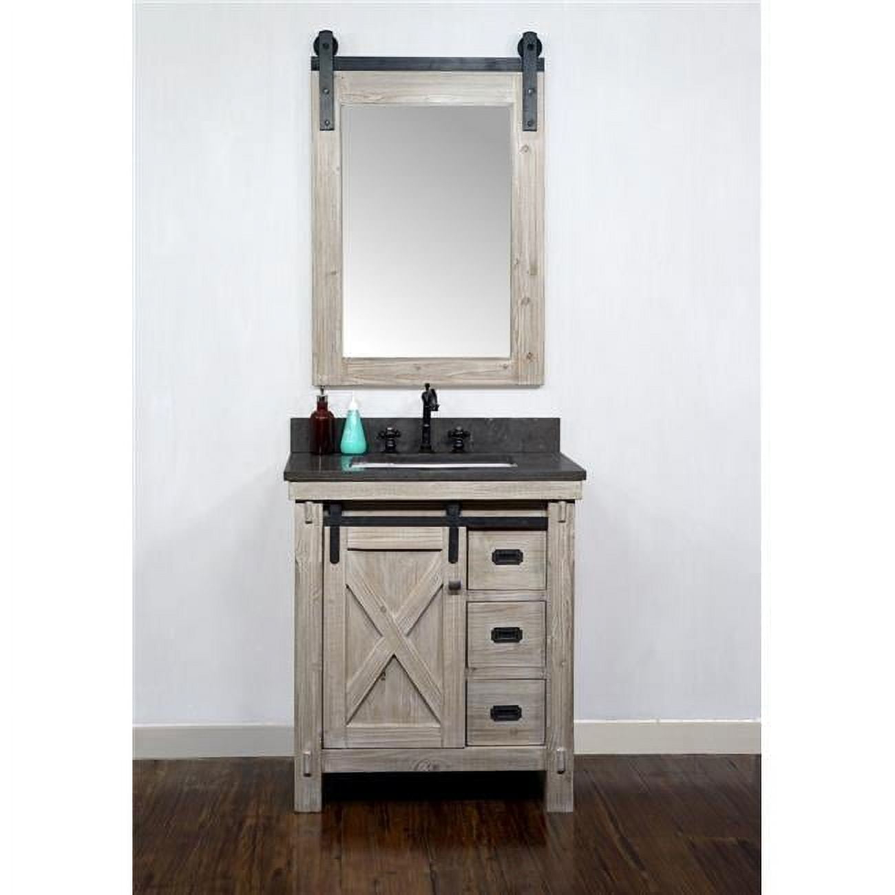Wk8530-Wk Sq Top 30 In. Rustic Solid Fir Barn Door Style Single Sink ... throughout How to Choose the Right 79 inch Rustic Solid Fir Barn Door Style Side Cabinet for Your Space