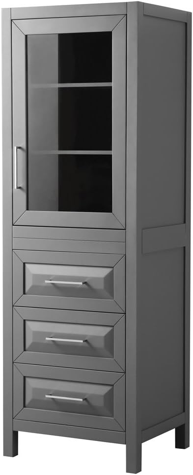 Wyndham Collection Daria Linen Tower In Dark Gray With Shelved Cabinet ... regarding Daria Linen Tower In Dark Espresso
