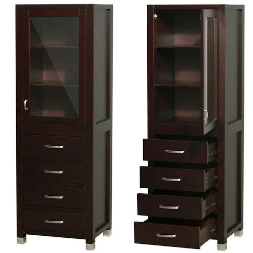 Wyndham Collection Shaina 24"X 71" Linen Tower | Cabinet Shelving, Tall ... pertaining to Daria Linen Tower In Dark Espresso