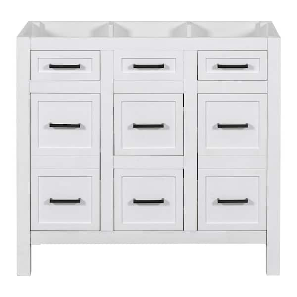 Ziyudura 36 In. Freestanding Bath Vanity Cabinet Without Top In White ... in 36" Freestanding Bath Vanity Cabinet Without Top, White