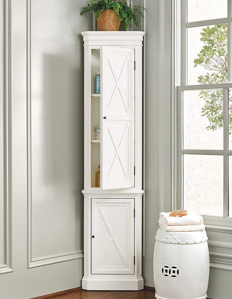 11 Corner Bathroom Cabinets That Put Unused Spaces To Work with regard to Decatur Corner Bathroom Cabinet