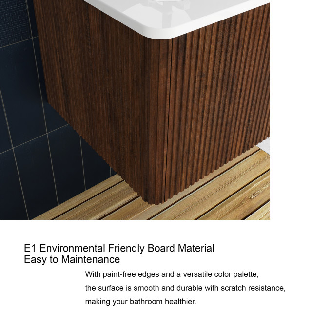 24"/ 30" W Mdf Wall Mounted Bath Vanity, Integrated Ceramic Sink, 30" X ... for Space-Saving Solutions: Maximizing Small Bathroom Potential with Wall Vans