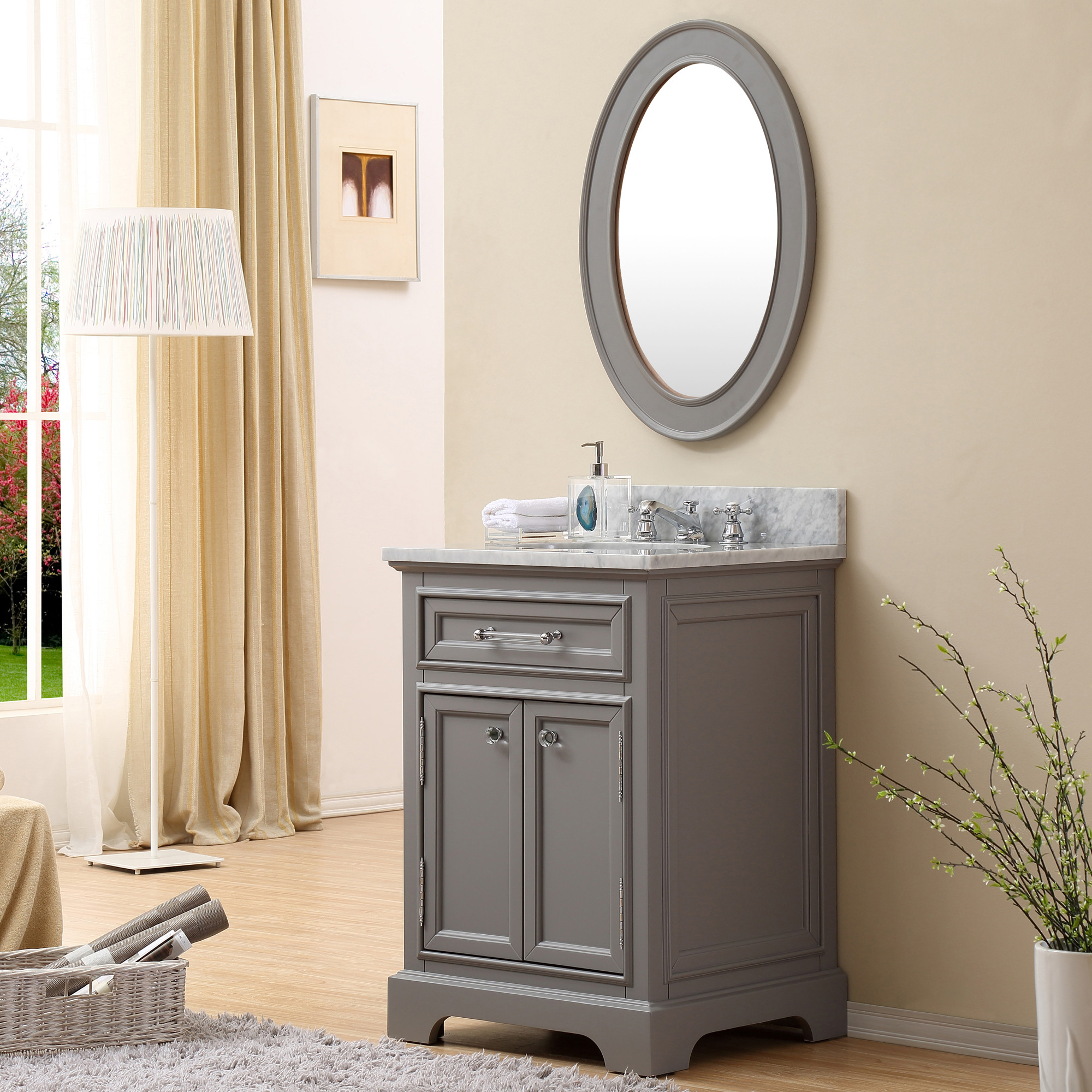 24 Inch Gray Bathroom Vanity - Batghro in The Evolution of Bathroom Storage Solutions from Classic to Contemporary