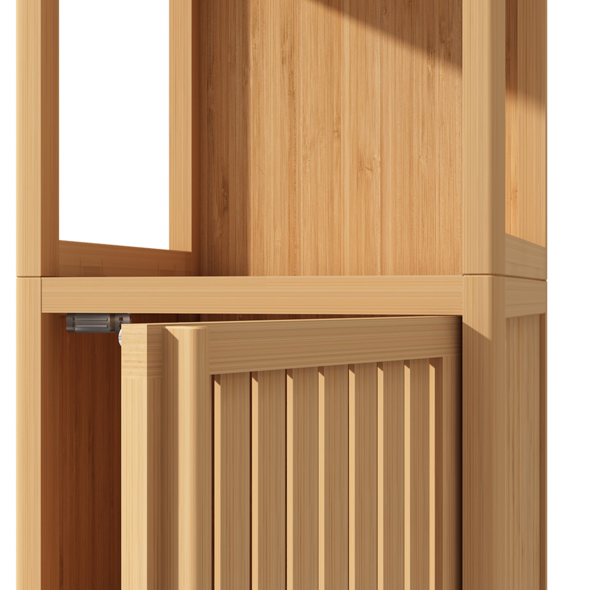 52" Tall Wood 1-Door Bath Cabinet, Natural, Open Shelf - Transitional ... for 52" Tall Wood 1-Door Bath Cabinet