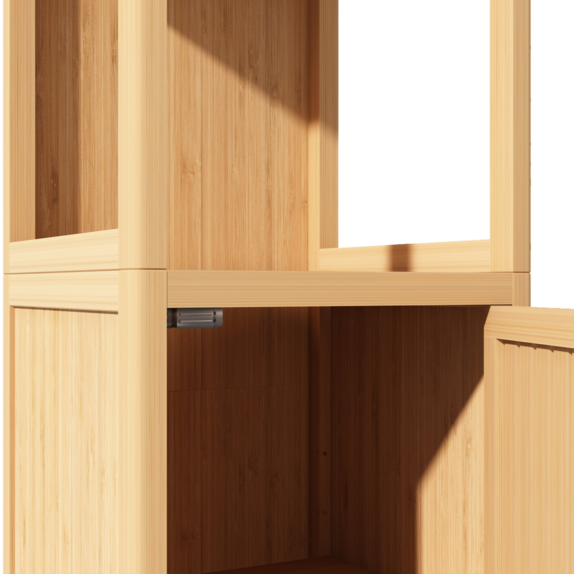 52" Tall Wood 1-Door Bath Cabinet, Natural, Open Shelf - Transitional ... for How 52 Tall Wood 1-door Bath Cabinet Can Transform Your Bathroom Layout