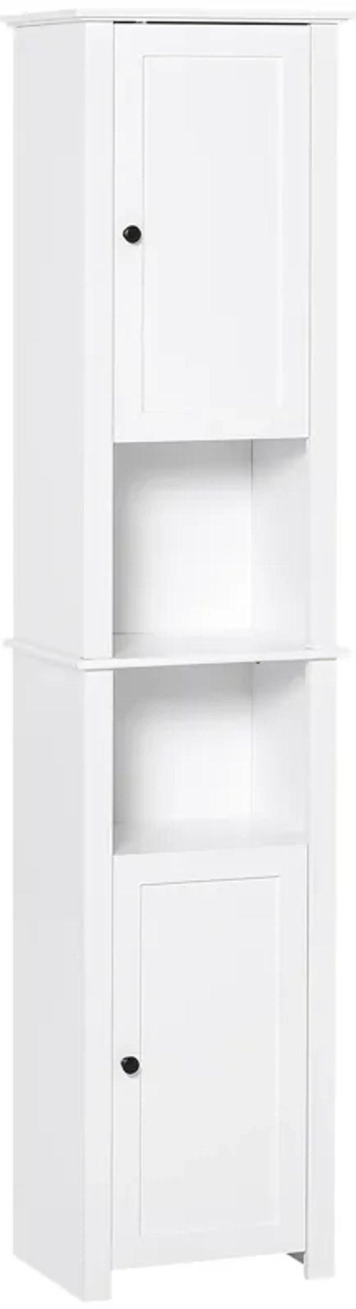 67 Wood Freestanding Bathroom Linen Tower Storage Unit Cabinet White By ... inside Designing functional spaces with narrow linen towers for small bathrooms