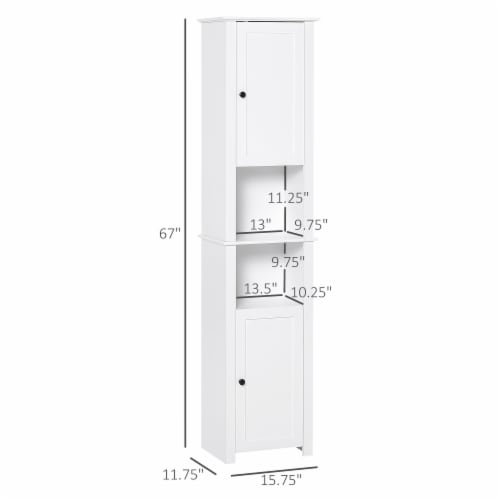 67” Wood Freestanding Bathroom Linen Tower Storage Unit Cabinet White ... for Designing functional spaces with narrow linen towers for small bathrooms
