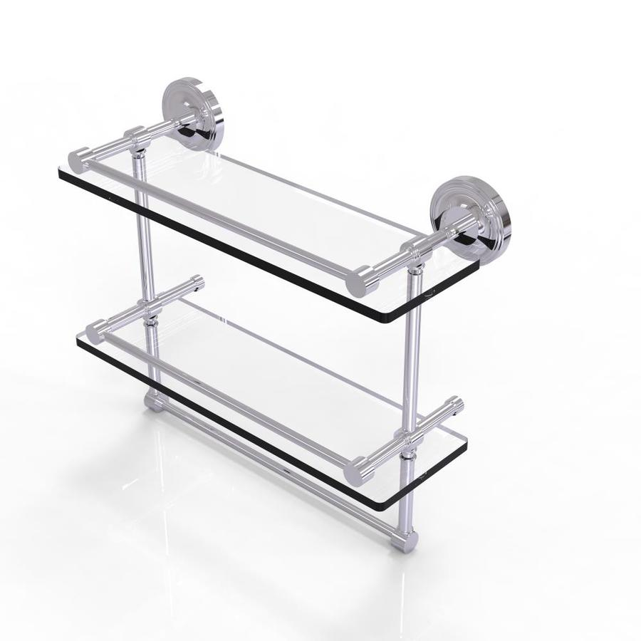 Allied Brass Gallery Polished Chrome Glass Bathroom Shelf At Lowes.com throughout Top Tips for Installing and Using Chrome Air Bathroom Shelves