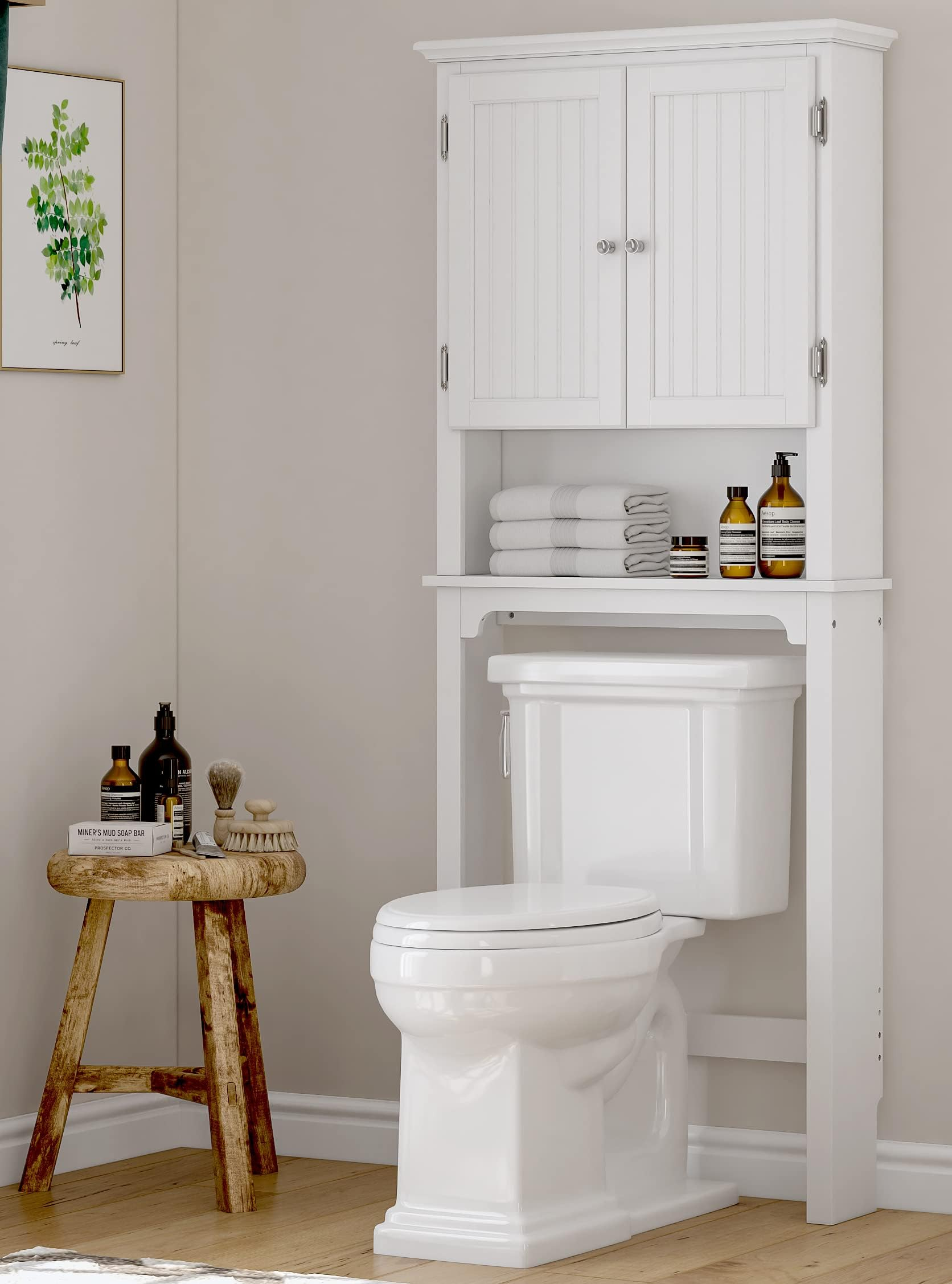 Amazon.com: 77" Over The Toilet Storage Cabinet,Over Toilet Bathroom ... pertaining to Designing bathrooms with 65 inch tall neutral over-the-toilet cabinets