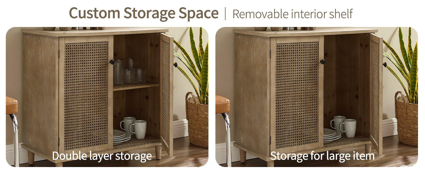 Amazon.com - Art Leon Storage Cabinet - Buffet Cabinet With Storage, 2 ... with regard to Leon Storage Cabinet For Bath, Kitchen And Living Room