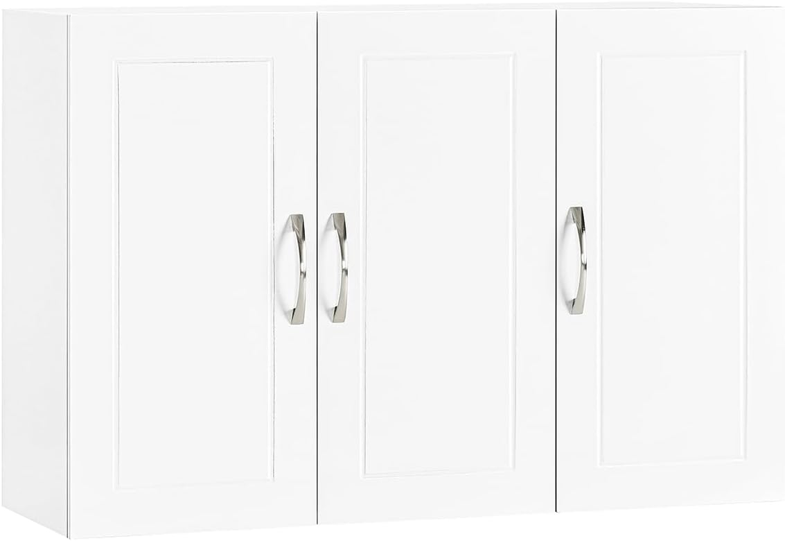 Amazon.com: Bowery Hill 54" Upper Storage, Wall Cabinet With 3 Doors In ... regarding Crafting lasting beauty with Bowery Hill Wood Wall Cabinet traditions