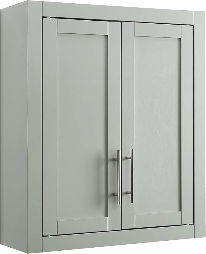Amazon.com: Crosley Furniture Savannah Wall Mounted Bathroom Storage ... with How Savannah Mirrored Wall Cabinet Gray Transforms Small Spaces into Elegant Showcases