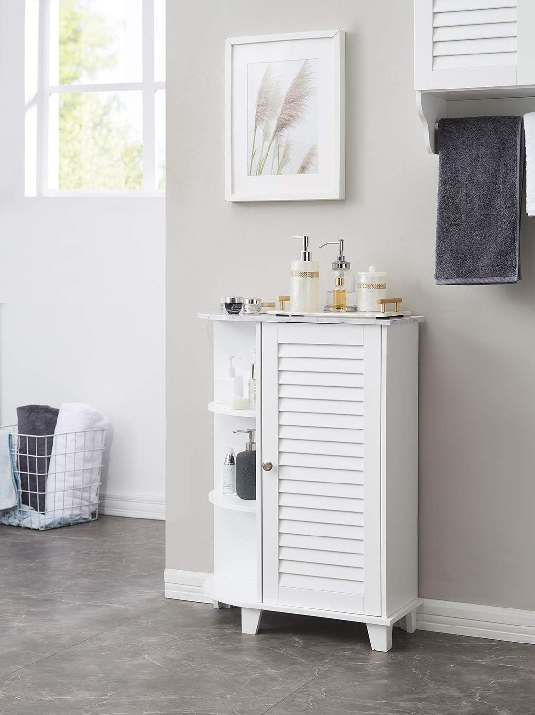 Amazon.com: Kings Brand Furniture – Decatur Wood Bathroom Floor Storage ... with Decatur Corner Bathroom Cabinet
