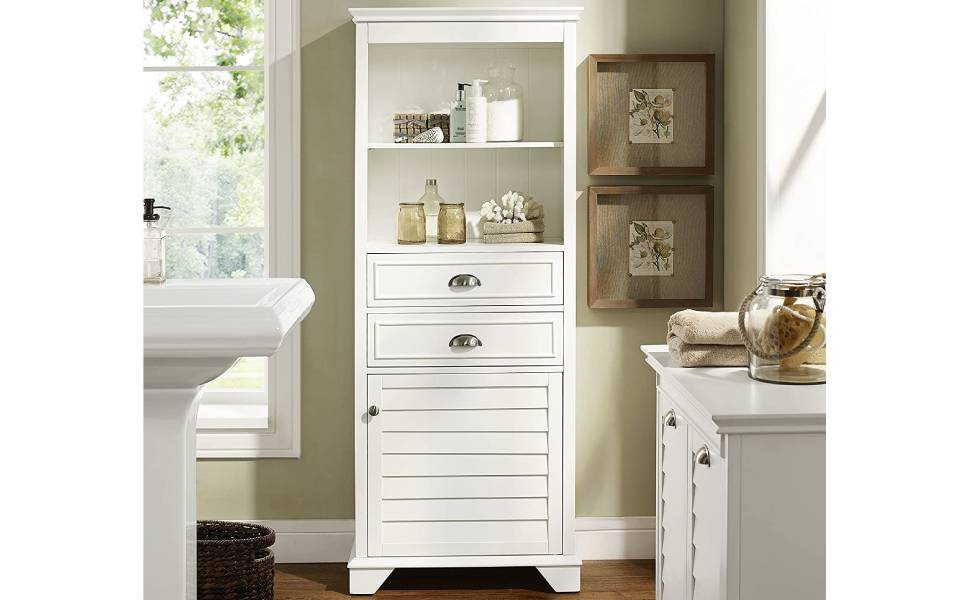 Amazon.com: Pemberly Row Linen Cabinet In White : Home & Kitchen for How Pemberly Row Linen Cabinet in White Enhances Home Organization
