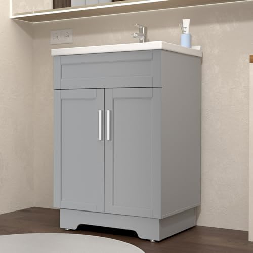 Amazon.com: Smhxo Bathroom Vanity With Ceramic Sink, Bathroom Vanity ... regarding Augusta 24" Bathroom Vanity Cabinet, Gray