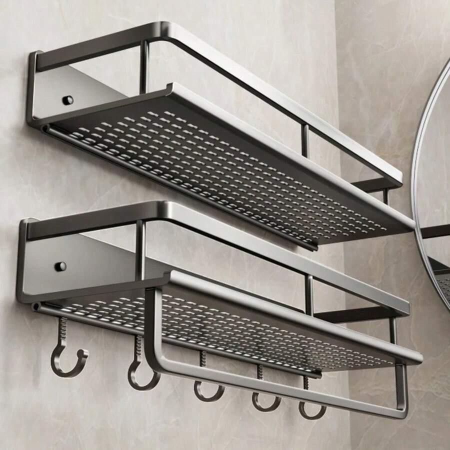Bathroom Rack Bathroom Shelf Toilet Space Aluminum Hanging Rack ... with regard to Designing with Eichholtz Devon Bathroom Racks for Modern Spaces