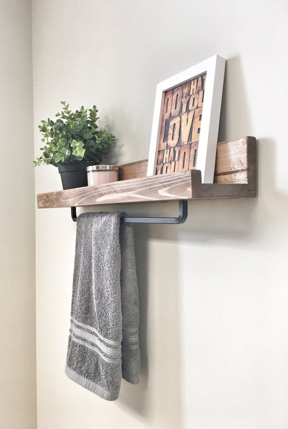Bathroom Towel Shelf By Cherry Tree Gallery 24 Inch Rustic Wood Towel ... pertaining to Transforming Your Bathroom with Functional and Beautiful Storage