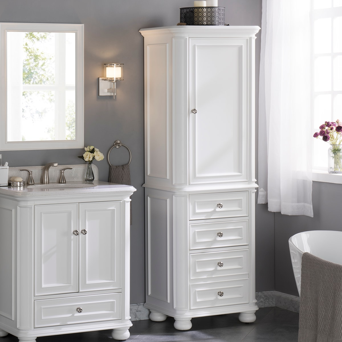 Bathroom Vanity Linen Cabinet Combo – Rispa with regard to How These Elegant Storage Solutions Transform Bedroom Organization