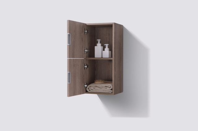 Bliss 14" Wide By 24" High Linen Side Cabinet, One Door In Gloss White ... inside Bliss 12" Wide By 24" High Linen Side Cabinet