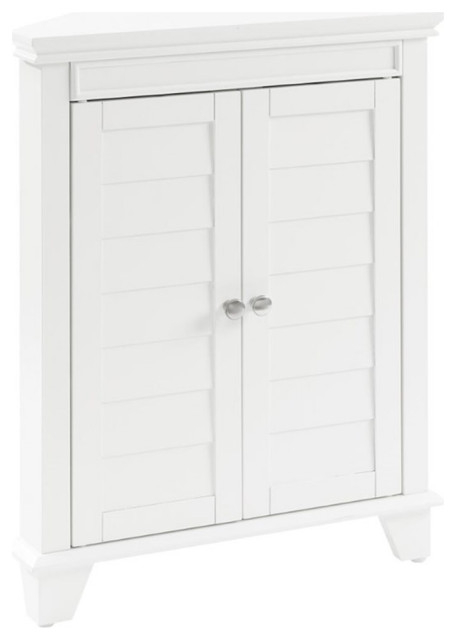 Bowery Hill 2-Door Coastal Wood Corner Storage Cabinet In White ... regarding Crafting lasting beauty with Bowery Hill Wood Wall Cabinet traditions