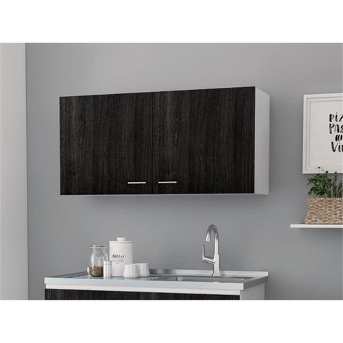 Bowery Hill Modern Engineered Wood Wall Cabinet In Espresso/White | Ebay in Bowery Hill Wood Wall Cabinet