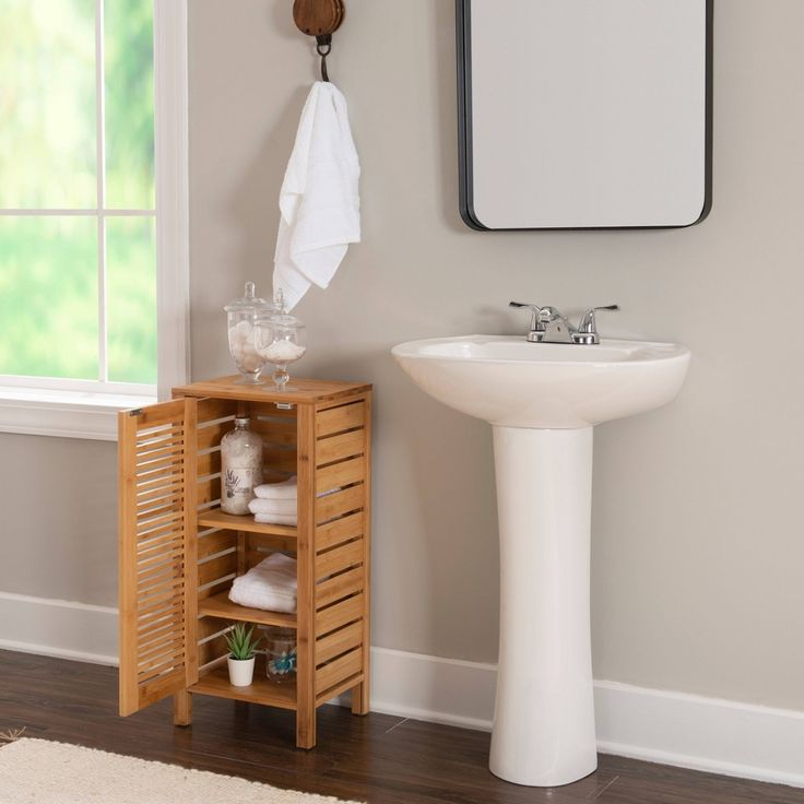 Bracken One-Door Floor Cabinet Natural - Linon | Bamboo Cabinets ... with Bracken Tall Cabinet Natural Bamboo
