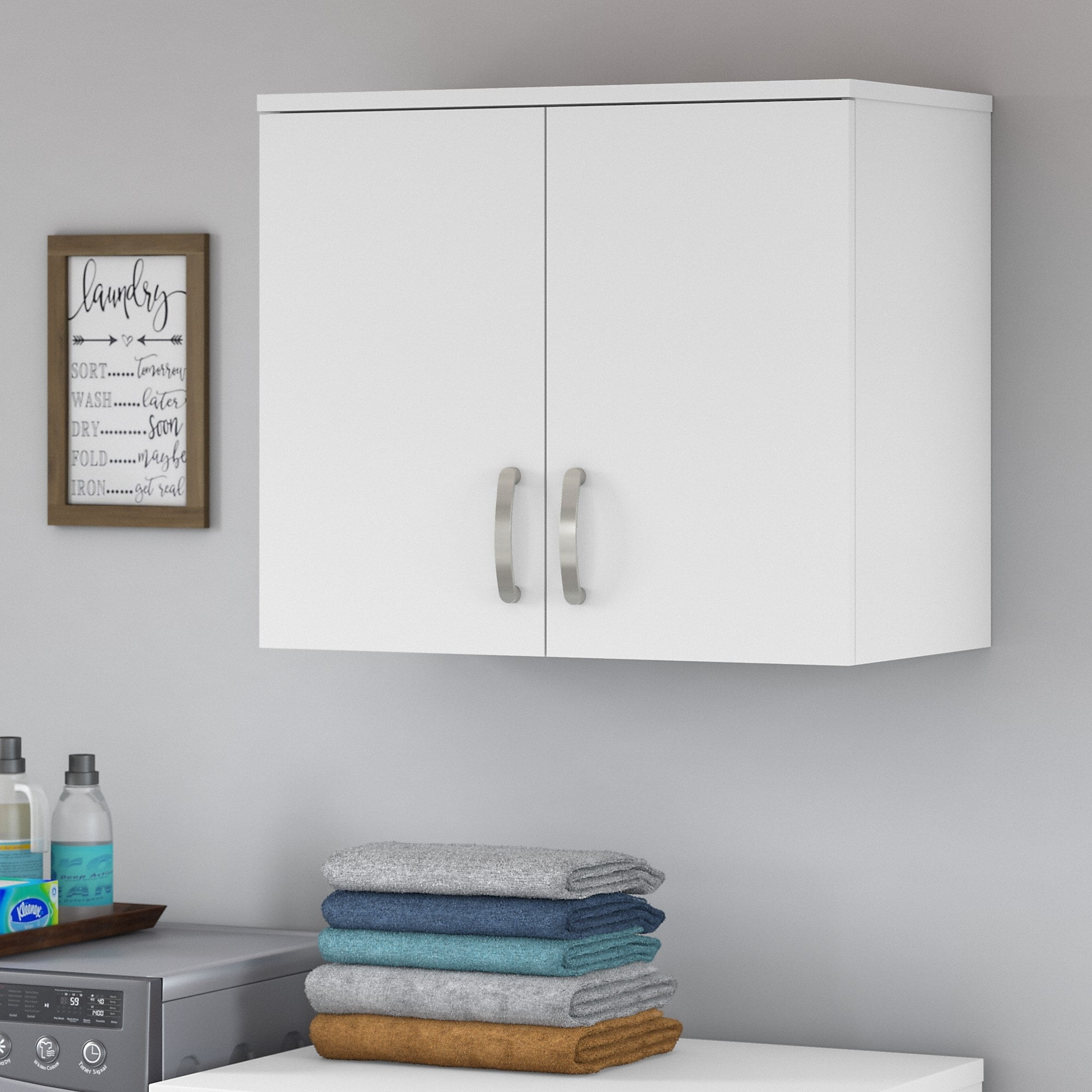 Bush Business Furniture Universal Laundry Room Wall Cabinet With ... pertaining to How Universal Laundry Room Cabinet Solutions Address Modern Housing Challenges