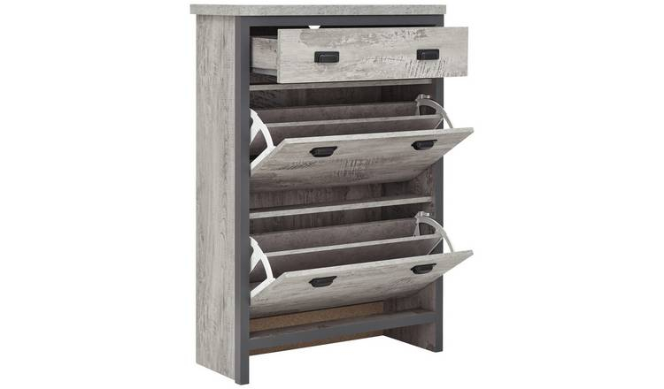 Buy Gfw Boston Shoe Storage Cabinet- Grey | Shoe Storage | Argos for Boston 25" Storage Cabinet
