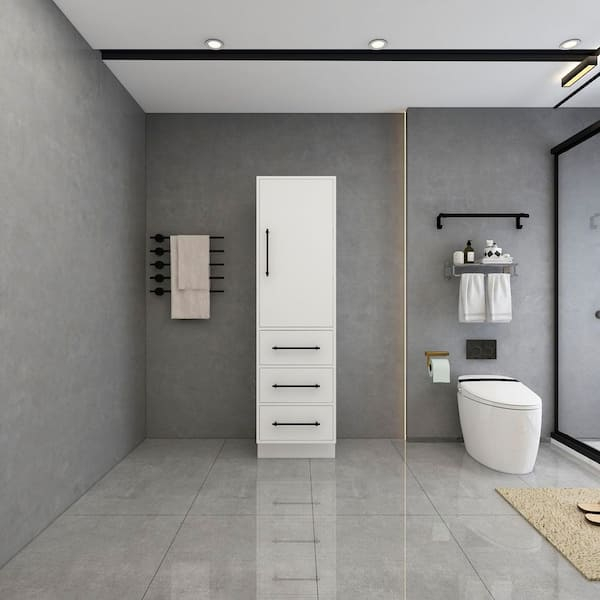 Bv Better Vanity Victoria 19.7 In. W X 19.5 In. D X 71 In. H White ... intended for Vanity Art 21" Freestanding Linen Cabinet