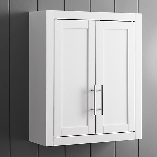 Crosley 18 In. X 26 In. Mdf Savannah Mirrored Wall Cabinet, White At ... throughout Savannah Mirrored Wall Cabinet White