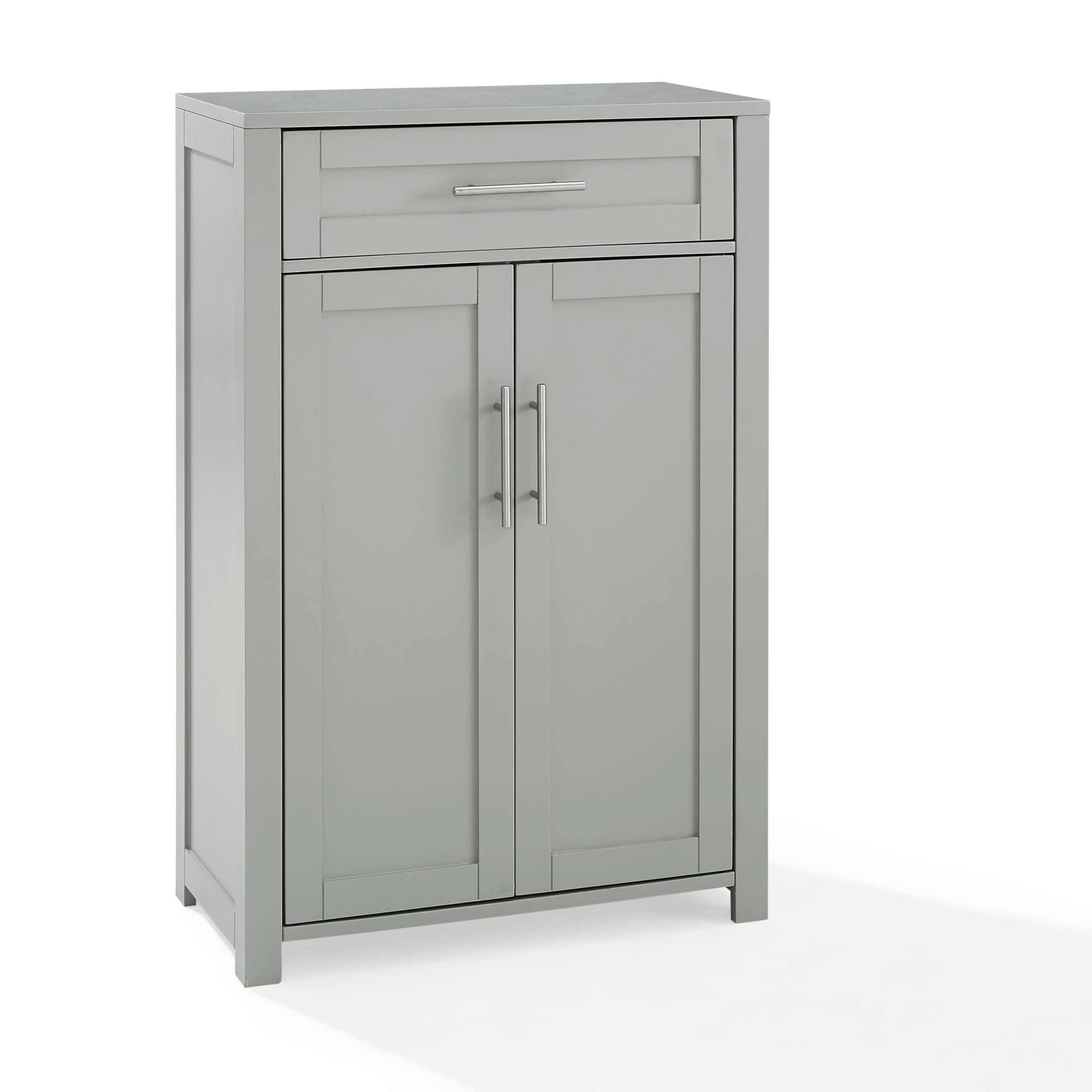 Crosley Furniture Savannah Gray Storage Cabinet - Walmart.com with Savannah Mirrored Wall Cabinet Gray