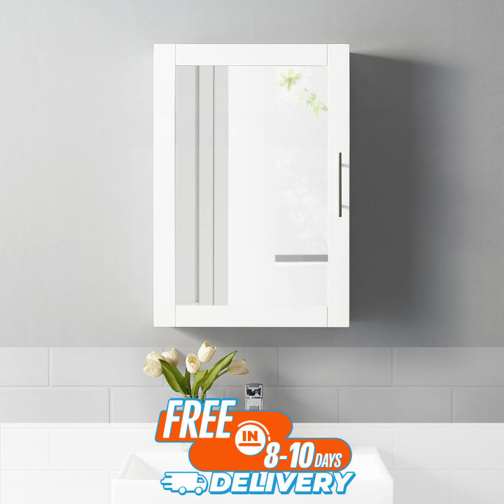 Crosley Furniture Savannah Mirrored Wall Cabinet For Basing, Bathroom ... for The Versatility of Savannah Mirrored Wall Cabinet White Across Different Decor Styles
