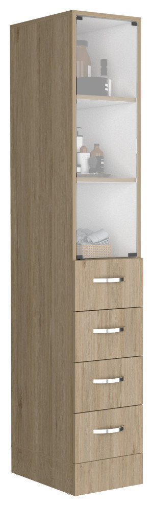 Depot E-Shop Magna Linen Cabinet, Three Shelves, Four Drawers ... inside Depot E-Shop Magna Linen Cabinet