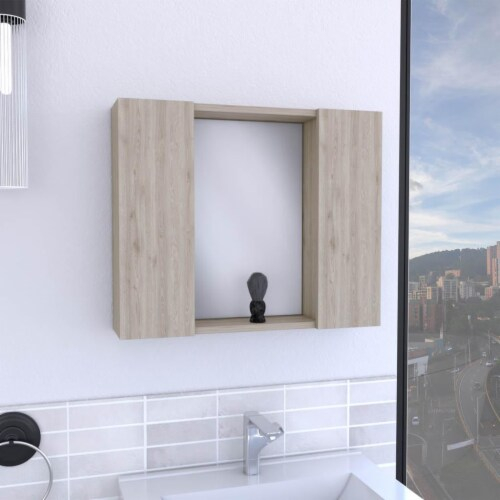 Depot E-Shop Medicine 19H Double Door Cabinet, One External Shelf ... with Depot E-Shop Garnet Medicine Cabinet, Mirror, One External Shelf, Two-Door