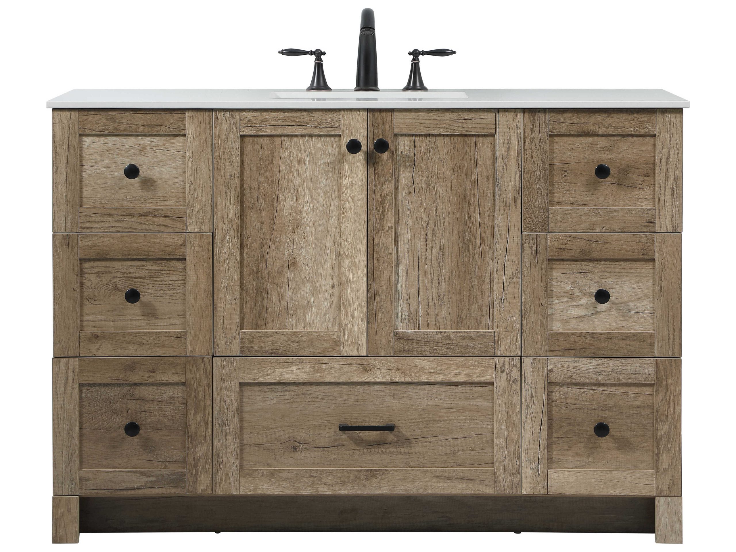 Elegant Lighting Soma Natural Oak 48'' Vanity | Egvf2848Nt for Soma 48" Single Or Double Sink Compatible Bathroom Vanity Cabinet - Oak