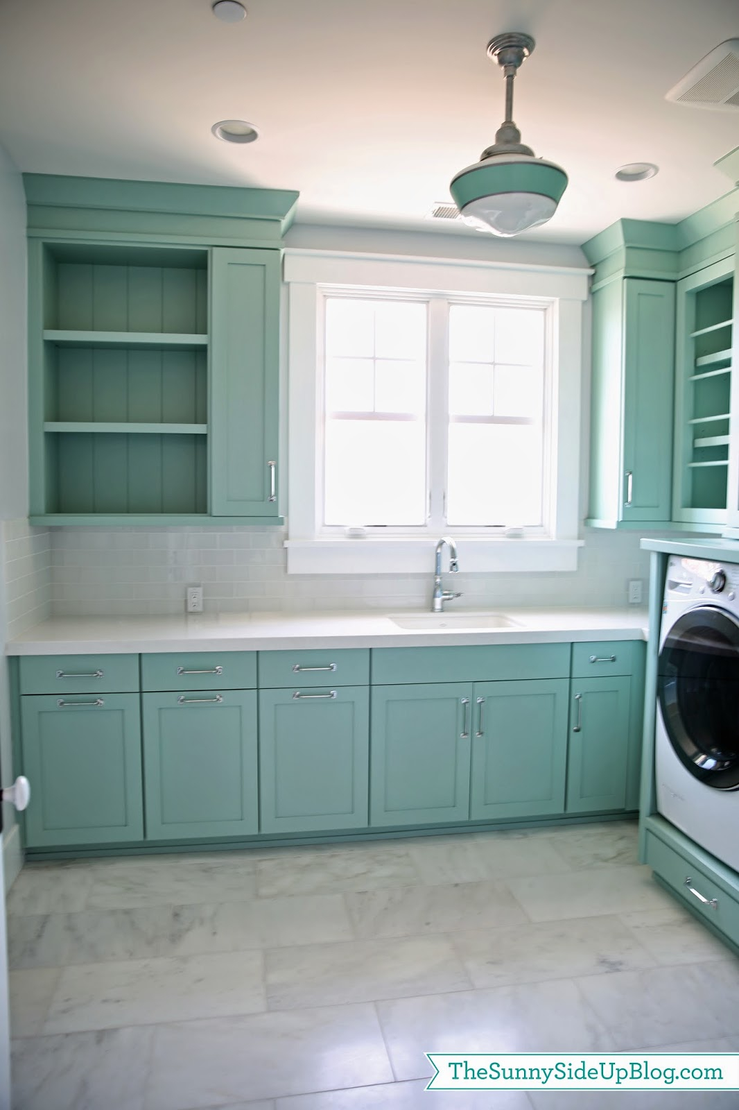 Ella Home Ideas: Teal Blue Green Kitchen Cabinets : Why Two-Toned ... with Oates 9" Side Cabinet, Bluish-Green