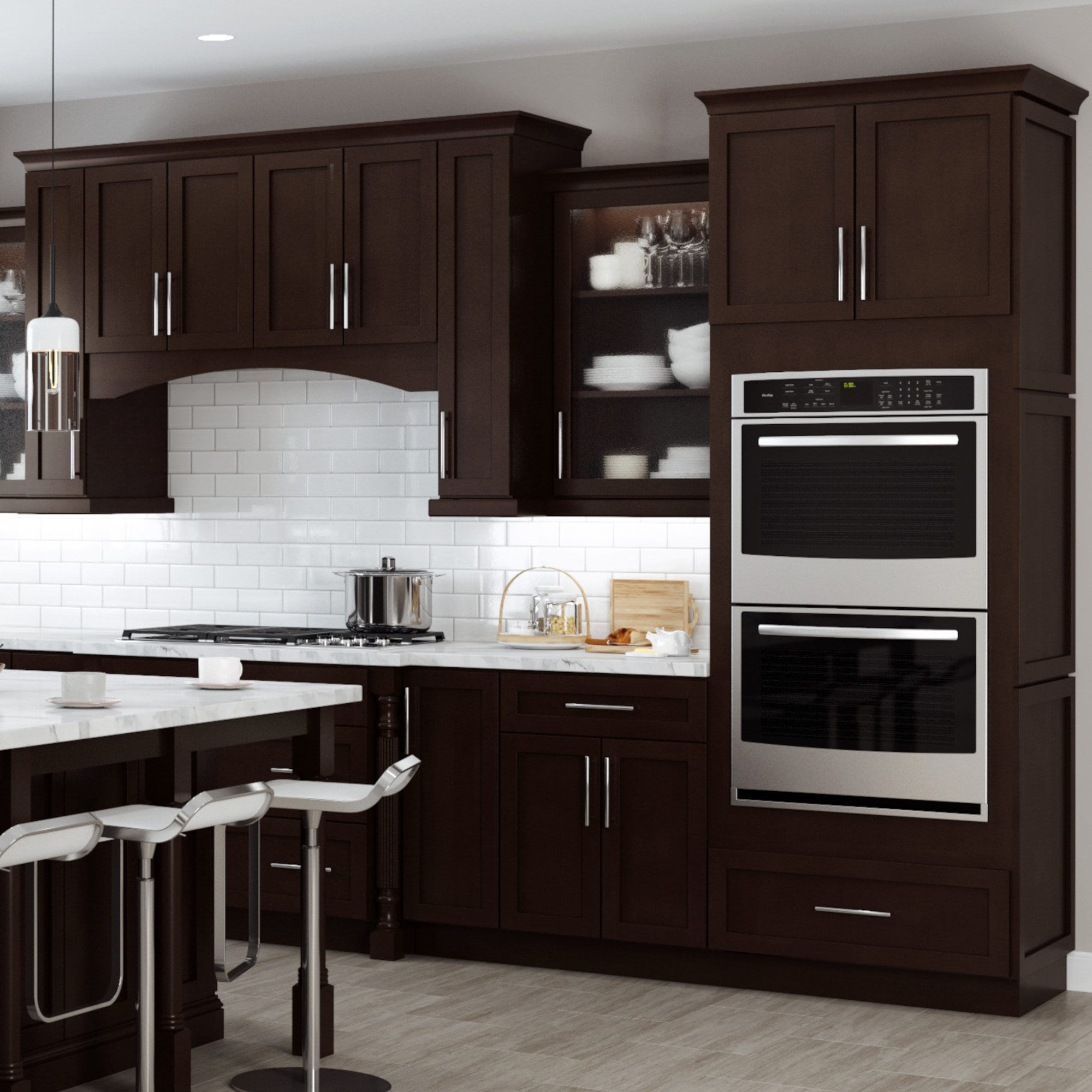 Espresso Kitchen Cabinets With Glass Doors At Daria Willis Blog regarding How to Properly Maintain Your 16 inch Espresso Cabinet for Long Term Use