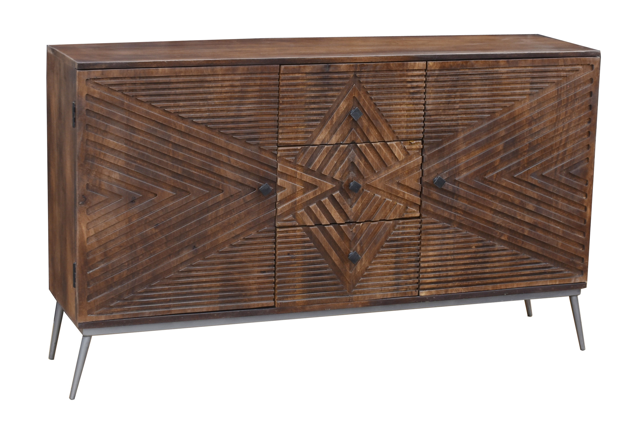 Etsa Recycled Mango Wood Bathroom Linen Cabinet, 3 Drawers/2 Doors ... for Siena Recycled Mango Wood Bathroom Linen Cabinet