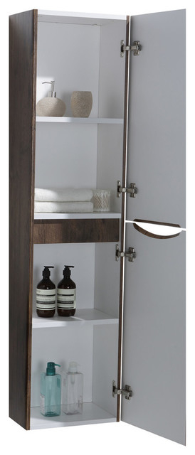Eviva Smile 16" Rosewood Wall Mount Linen Side Cabinet - Contemporary ... throughout Eviva Joy 12"Wx10"D Rosewood Wall-Mounted Linen Cabinet