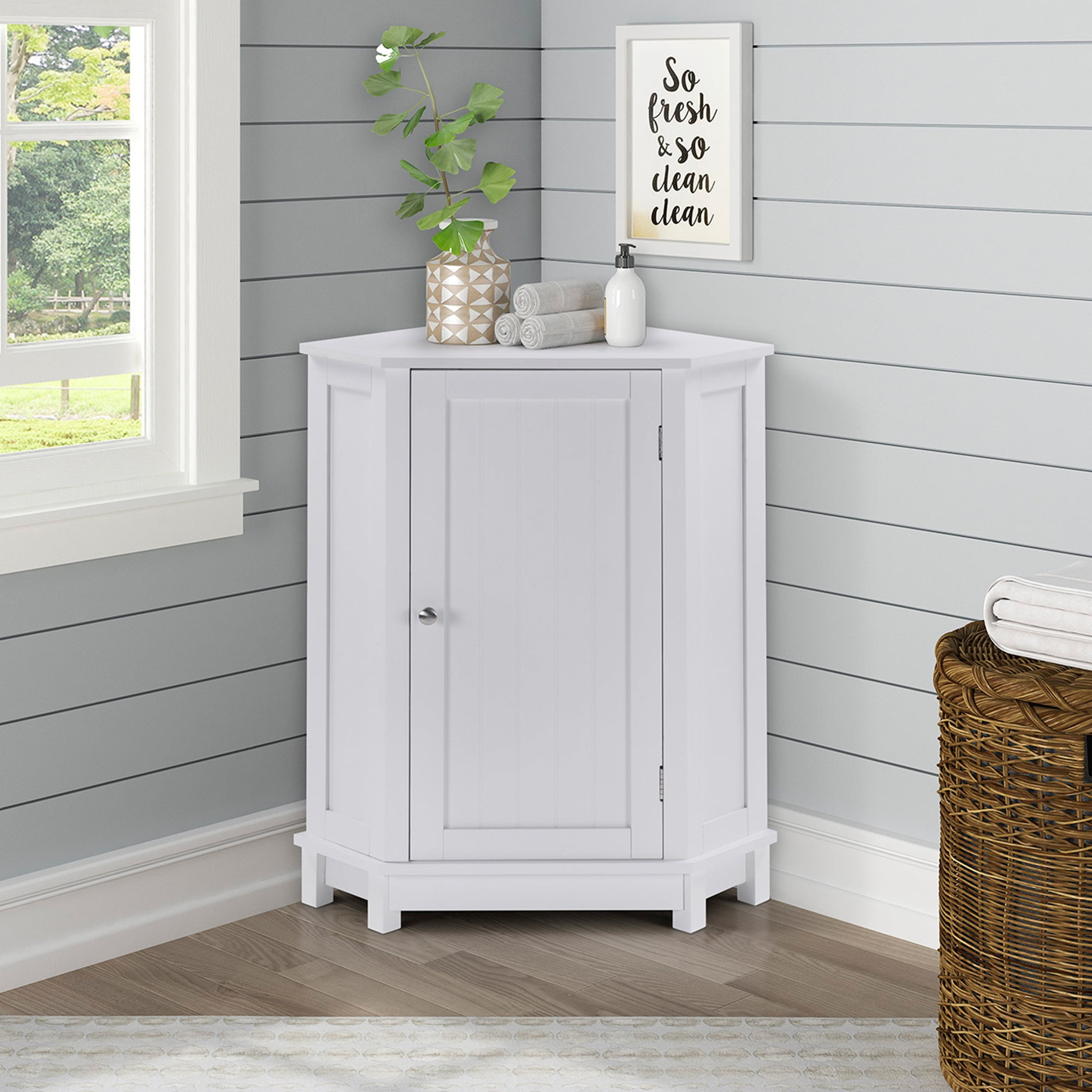 Floor Standing Corner Bathroom Cabinet – Rispa with regard to How to Choose the Right Decatur Corner Bathroom Cabinet for Your Space