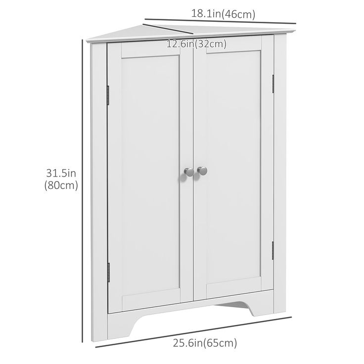 Freestanding Bathroom Cabinet, Corner Cabinet With Doors And Shelves ... with regard to How to Choose the Right Decatur Corner Bathroom Cabinet for Your Space