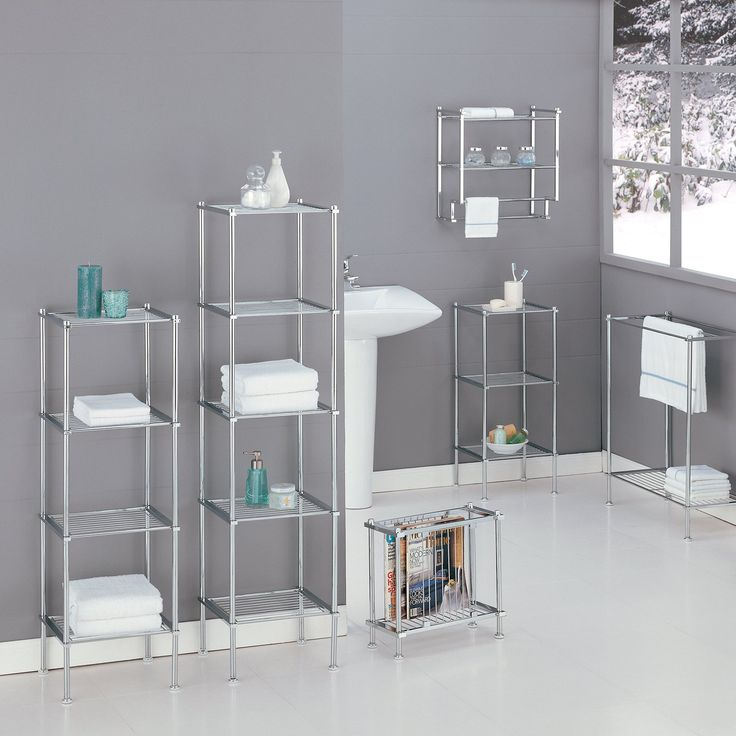 Freestanding Bathroom Shelves Chrome – Rispa regarding Pool Bathroom Shelf Chrome