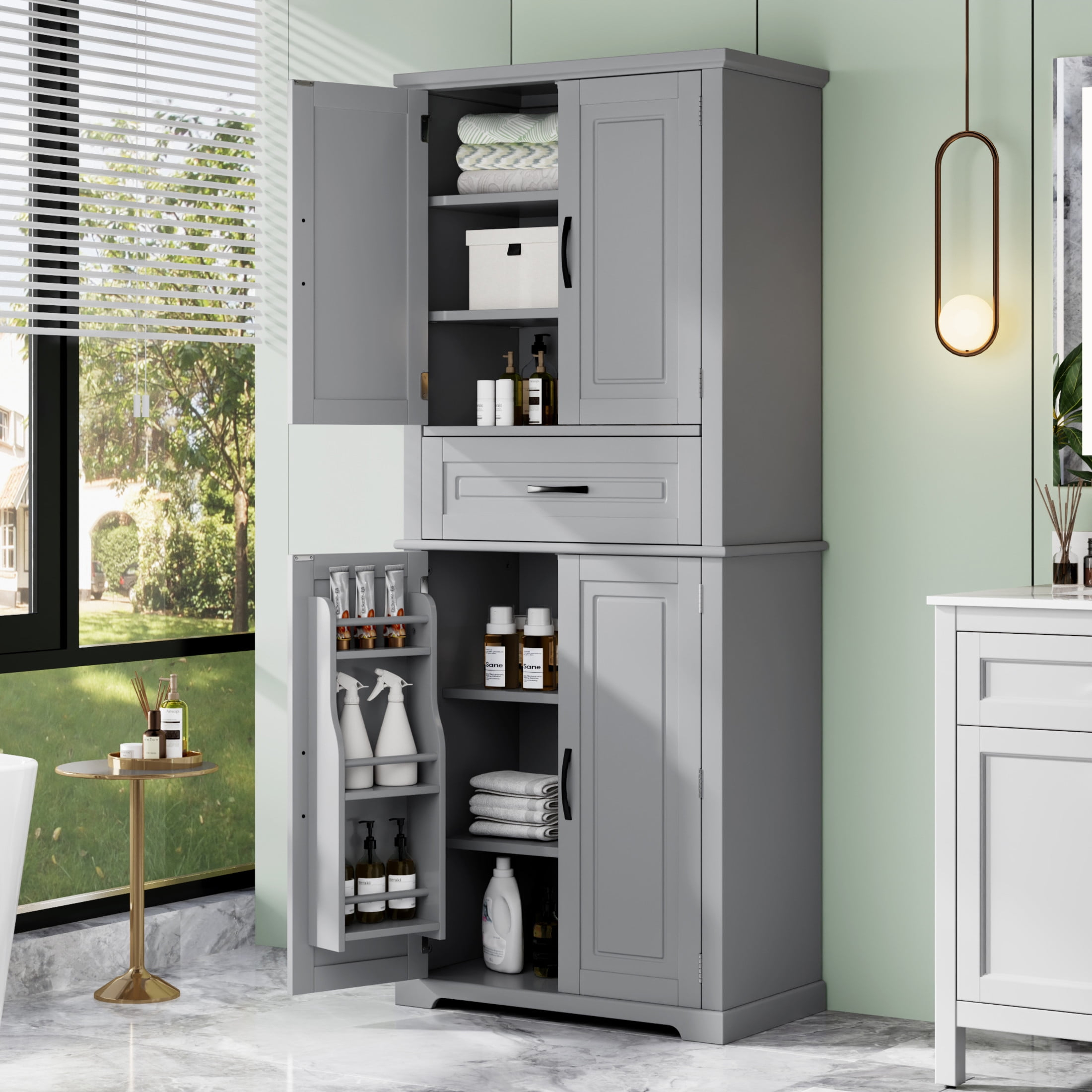 Gdf Studio Modern Rectangle Bathroom Storage Cabinet With Adjustable ... inside Gdf Studio 24"W Bathroom Storage Cabinet