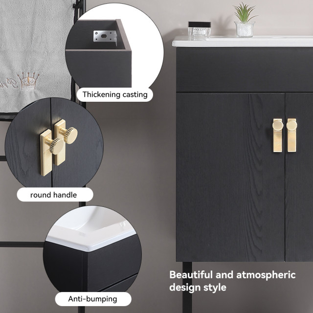 Gewnee 24" Bathroom Vanity With Metal Leg - Contemporary - Bathroom ... within Gewnee Modern Bathroom Cabinet